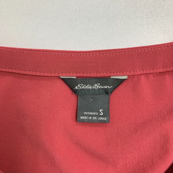 Eddie Bauer Shift Mini Dress Womens S Small Pink Notch Collar Sleeveless Jersey - Picture 12 of 14